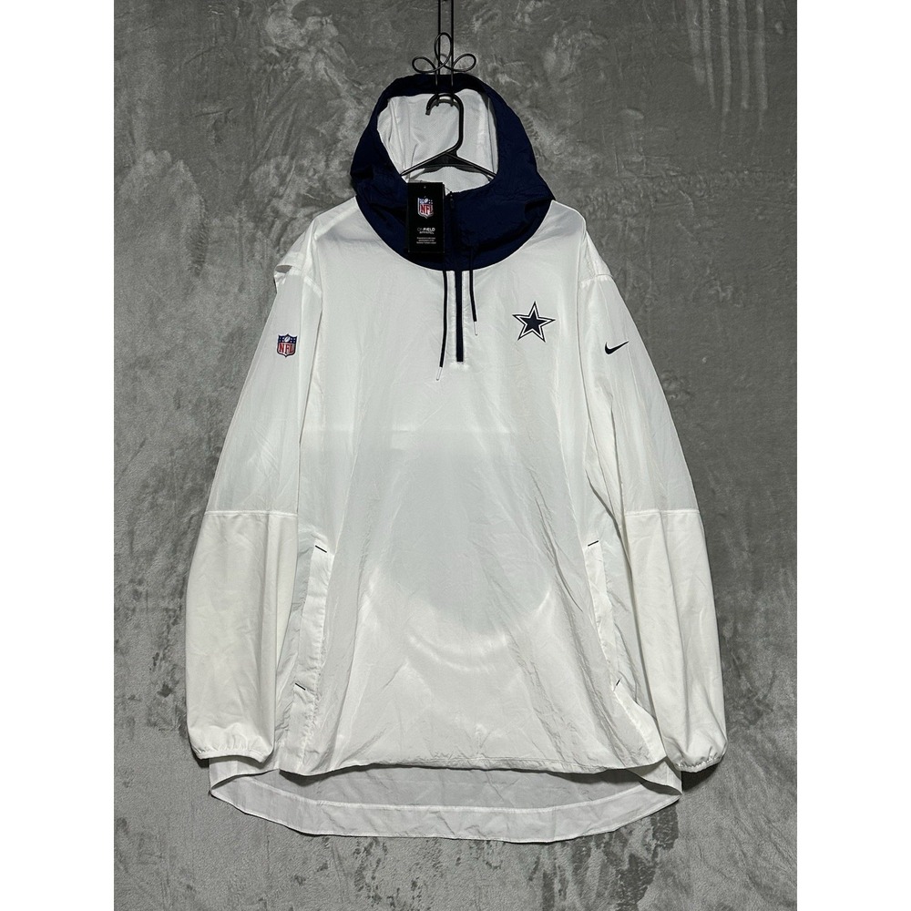 Nike Dallas Cowboys NFL On Field 1/4 Zip Windbreaker Jacket Mens 3XL White NWT
